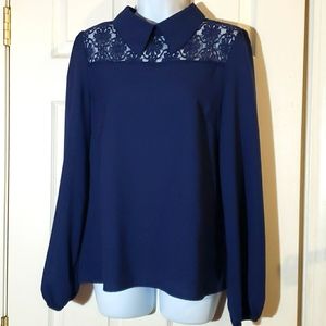 Fashion Union Blue lace top
